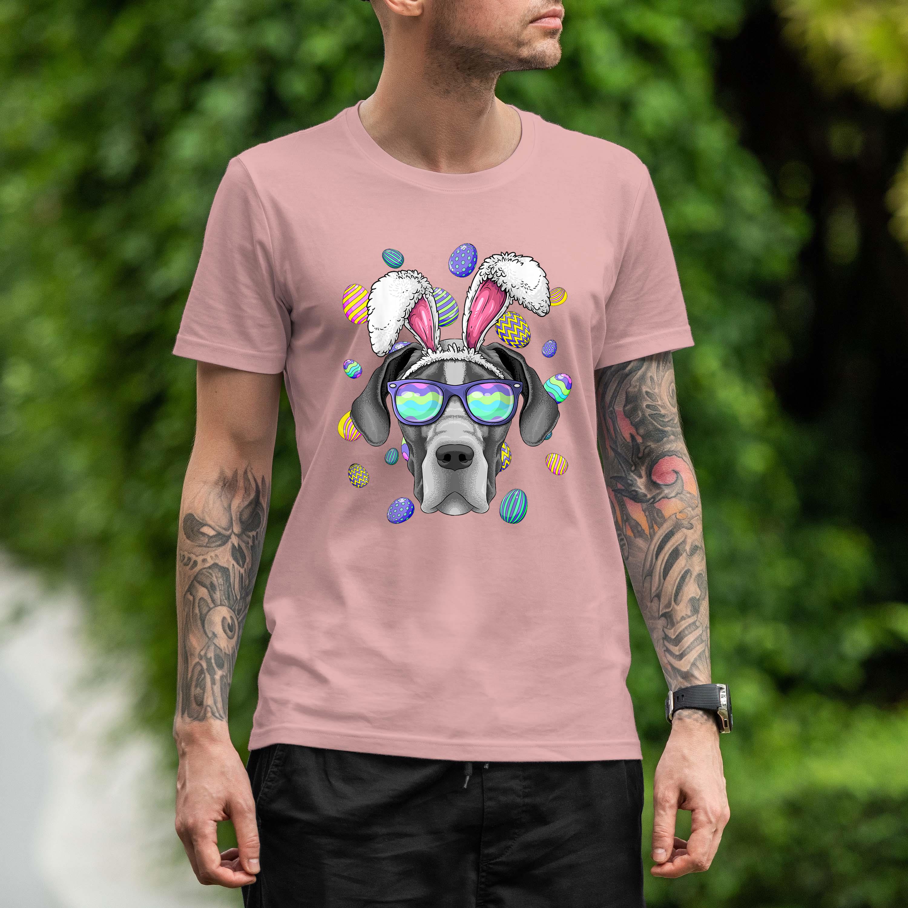 Great Dane Easter Bunny Ears Dog Funny Easter Eggs Hunting Shirt 